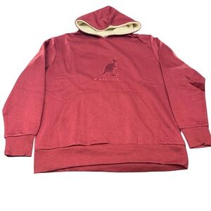 Kangol Men’s Bold Maroon Hoodie XL Sherpa Lined Hood Urban Classic Streetwear
